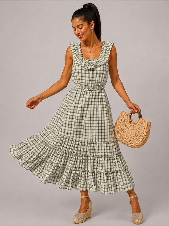 Max Studio Dresses & Skirts - MAX STUDIO Sage Green Midi Dress Ruffle Hem XL NWOT Cottagecore